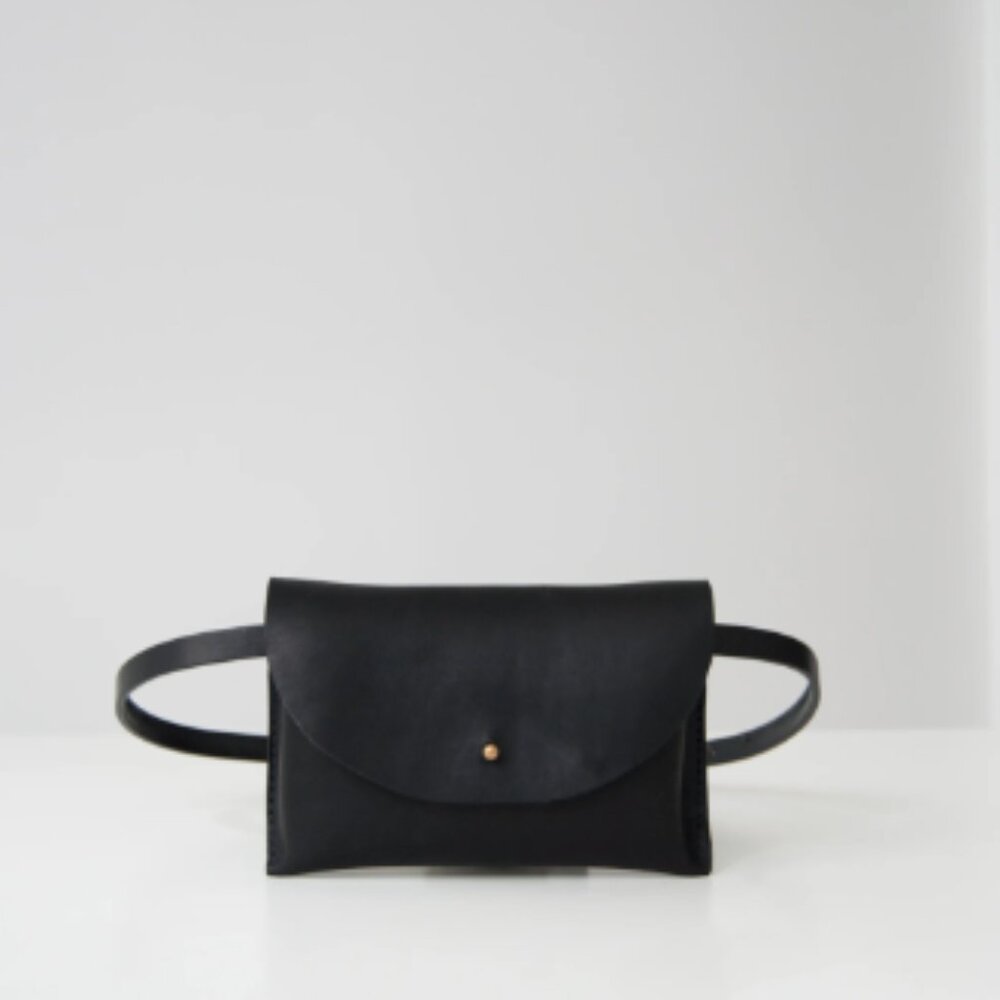 CHC Unisex Glare Fanny Pack in black leather - S